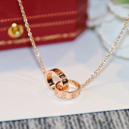 [Love's Uplift]LOVE DOUBLE RING NECKLACE