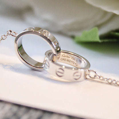 [Love's Uplift]LOVE DOUBLE RING NECKLACE