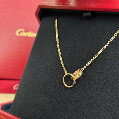 [Love's Uplift]LOVE DOUBLE RING NECKLACE