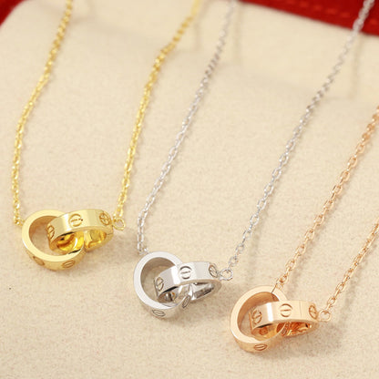 [Love's Uplift]LOVE DOUBLE RING NECKLACE