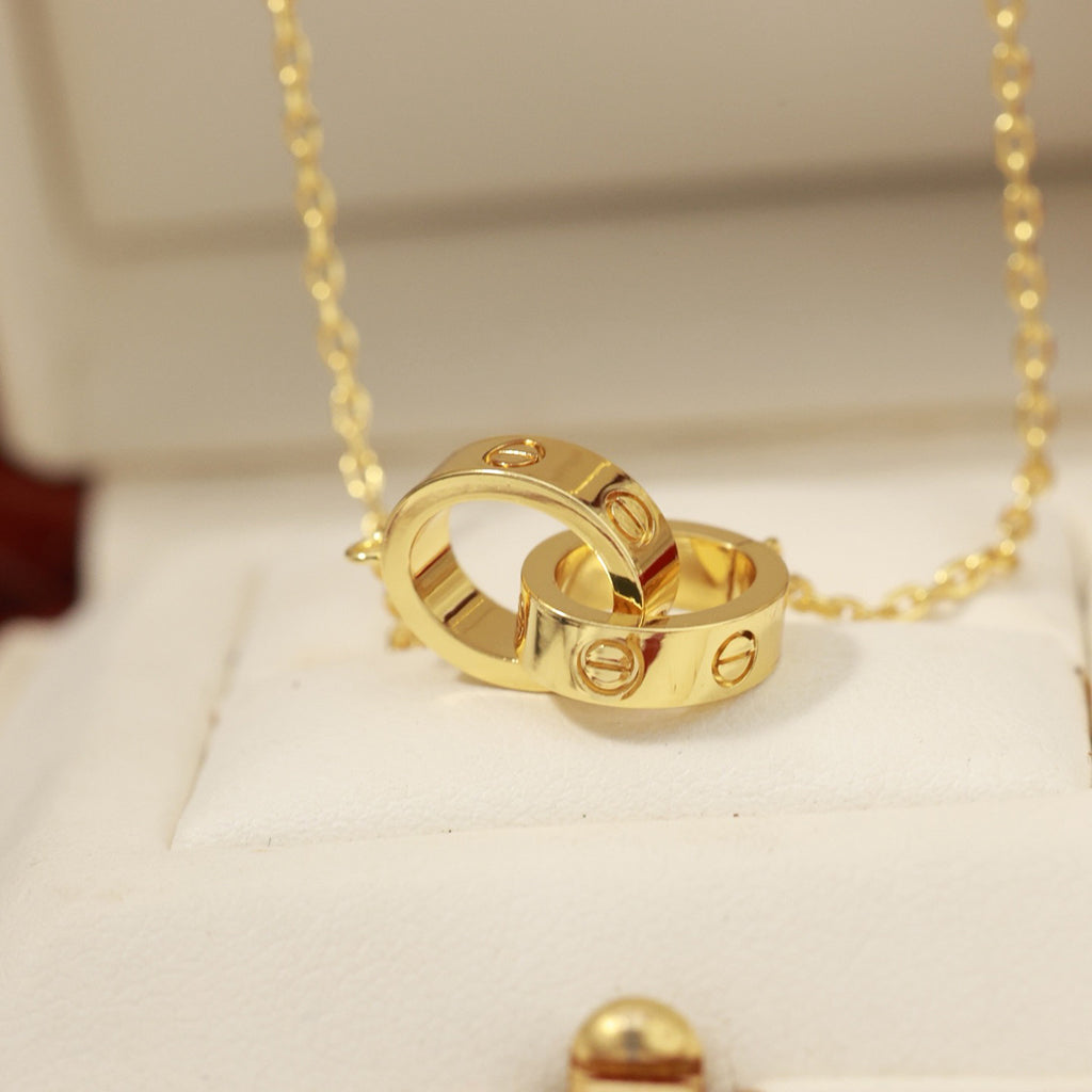 [Love's Uplift]LOVE DOUBLE RING NECKLACE