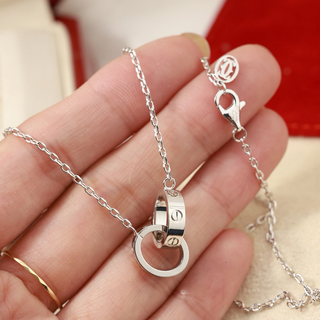 [Love's Uplift]LOVE DOUBLE RING NECKLACE