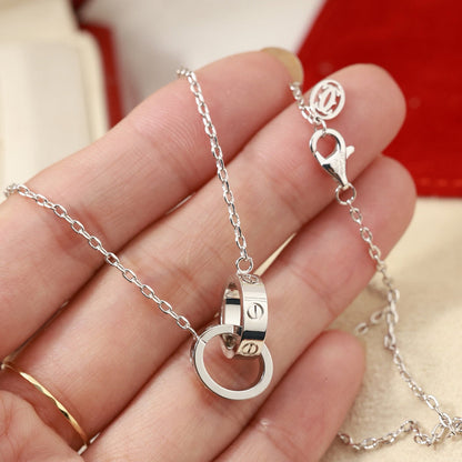 [Love's Uplift]LOVE DOUBLE RING NECKLACE
