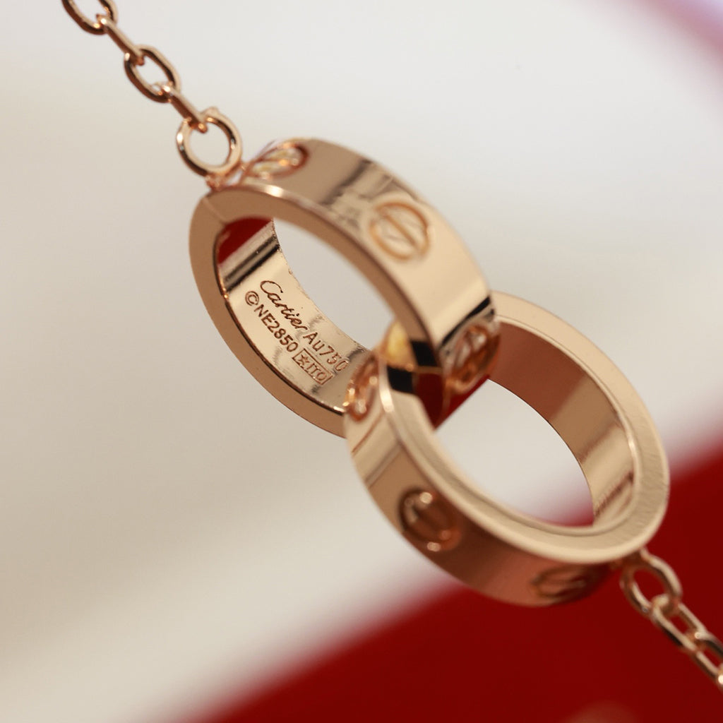 [Love's Uplift]LOVE DOUBLE RING NECKLACE