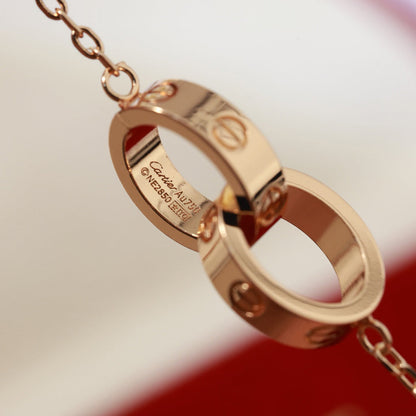 [Love's Uplift]LOVE DOUBLE RING NECKLACE