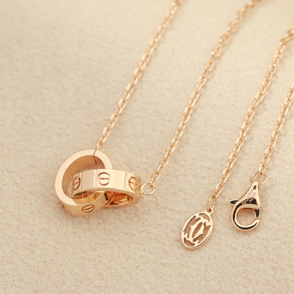 [Love's Uplift]LOVE DOUBLE RING NECKLACE