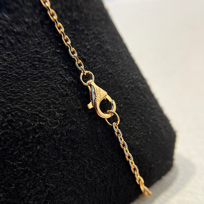 [Love's Uplift]LOVE DOUBLE RING HALF DIAMOND NECKLACE