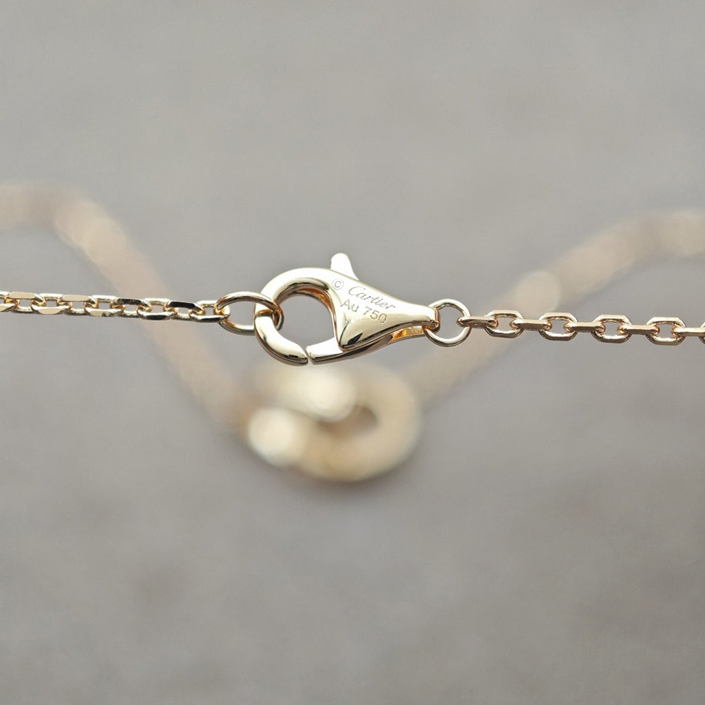 [Love's Uplift]LOVE DOUBLE RING HALF DIAMOND NECKLACE