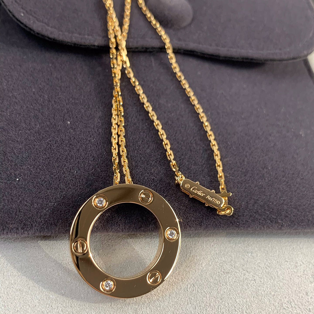 [Love's Uplift]LOVE NECKLACE 16MM 3 DIAMONDS
