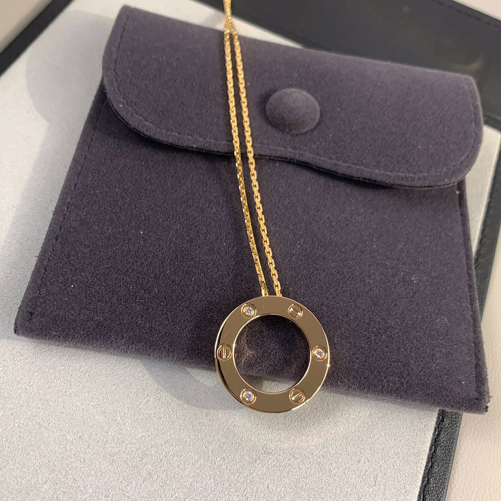 [Love's Uplift]LOVE NECKLACE 16MM 3 DIAMONDS