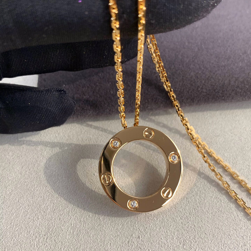 [Love's Uplift]LOVE NECKLACE 16MM 3 DIAMONDS