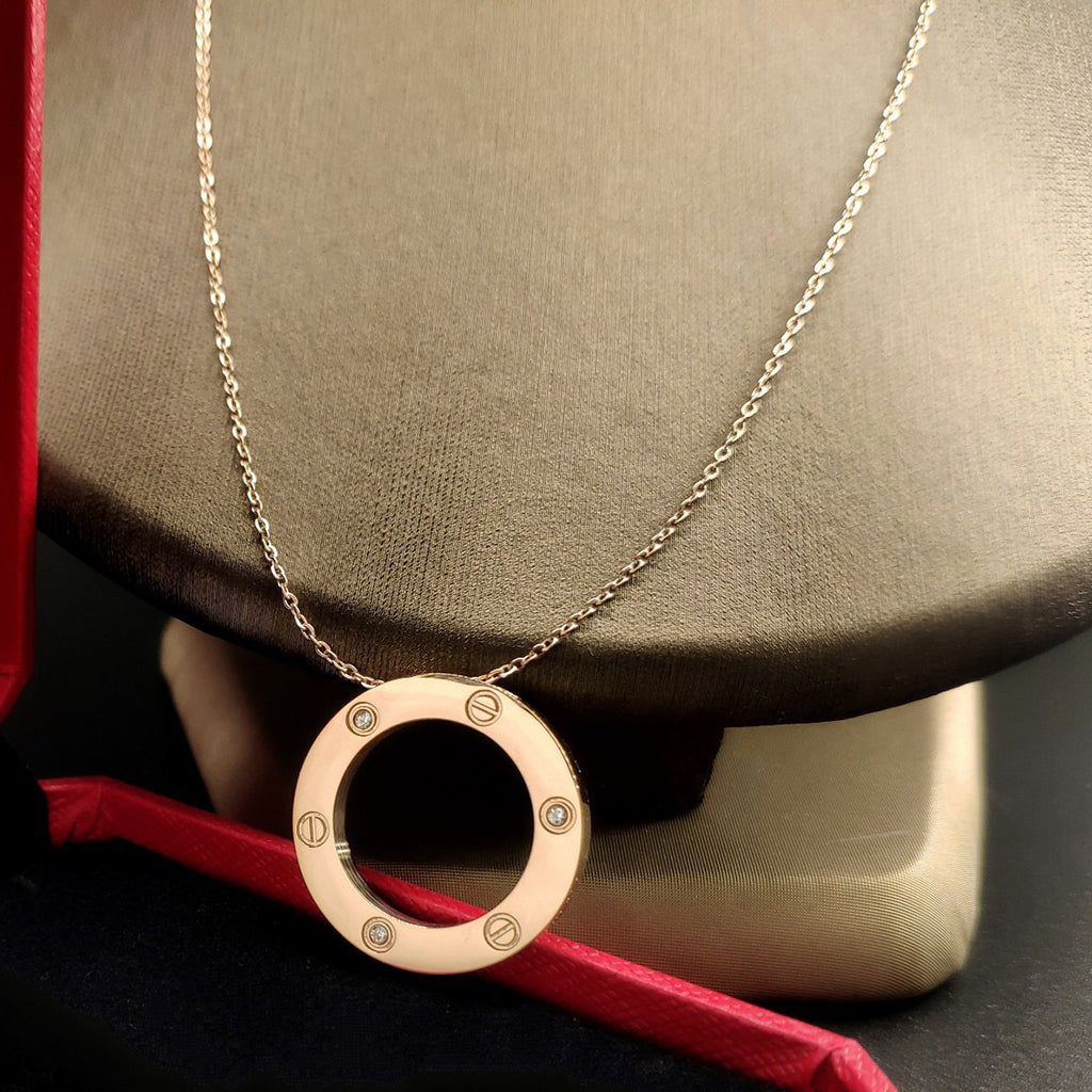 [Love's Uplift]LOVE NECKLACE 16MM 3 DIAMONDS