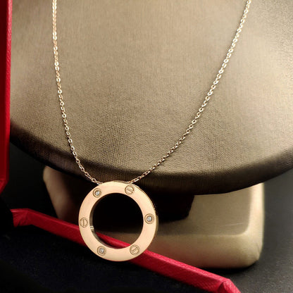 [Love's Uplift]LOVE NECKLACE 16MM 3 DIAMONDS