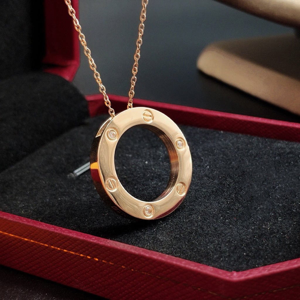 [Love's Uplift]LOVE NECKLACE 16MM 3 DIAMONDS