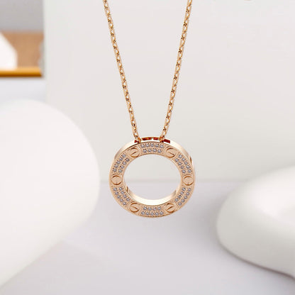 [Love's Uplift]LOVE NECKLACE 16MM  FULL DIAMOND