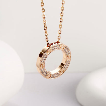 [Love's Uplift]LOVE NECKLACE 16MM  FULL DIAMOND