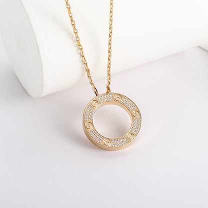 [Love's Uplift]LOVE NECKLACE 16MM  FULL DIAMOND