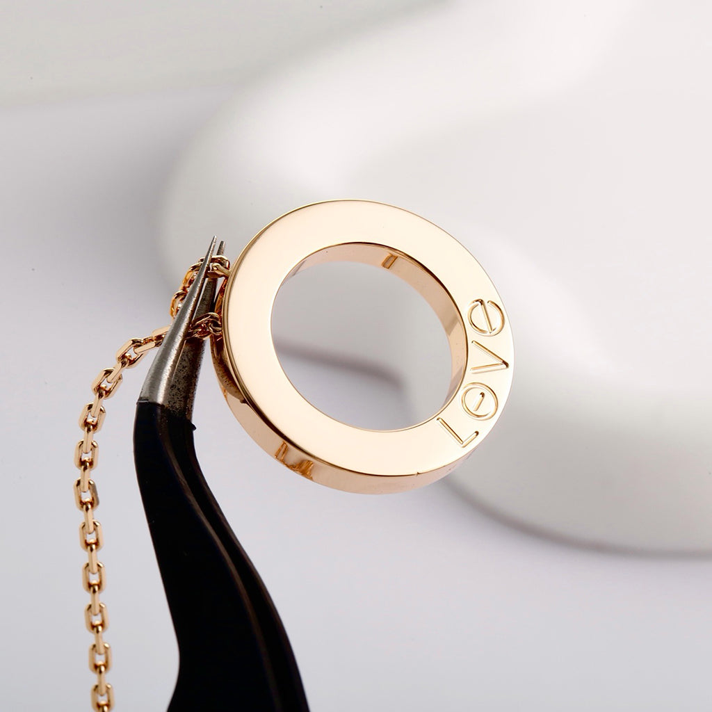 [Love's Uplift]LOVE NECKLACE 16MM  FULL DIAMOND