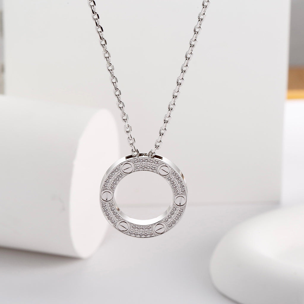 [Love's Uplift]LOVE NECKLACE 16MM  FULL DIAMOND