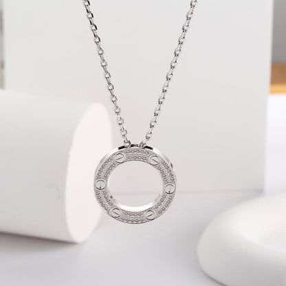 [Love's Uplift]LOVE NECKLACE 16MM  FULL DIAMOND