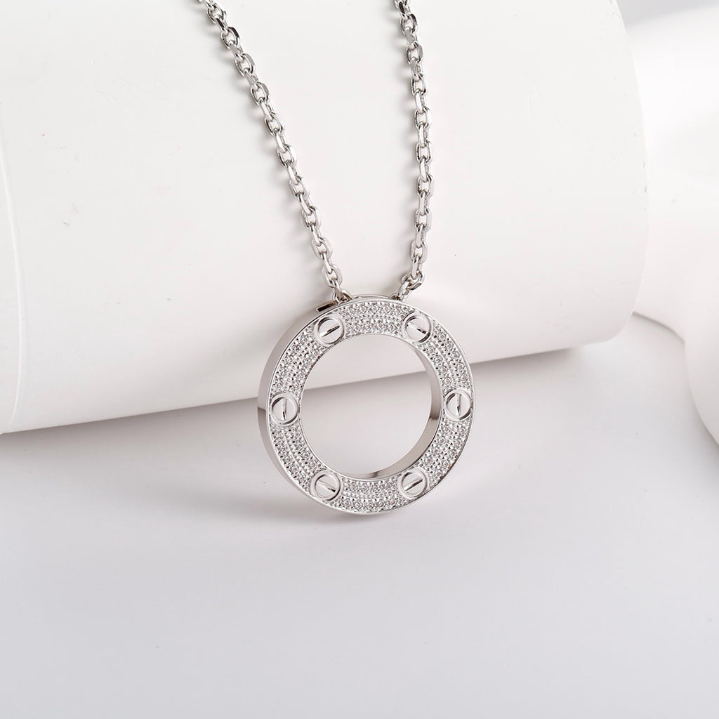[Love's Uplift]LOVE NECKLACE 16MM  FULL DIAMOND