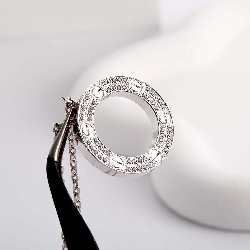 [Love's Uplift]LOVE NECKLACE 16MM  FULL DIAMOND