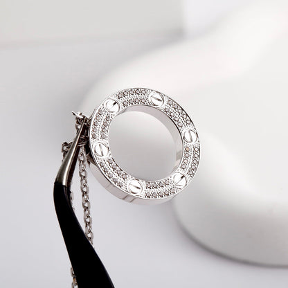 [Love's Uplift]LOVE NECKLACE 16MM  FULL DIAMOND