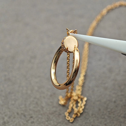 [Love's Uplift]JUSTE NECKLACE HALF DIAMOND