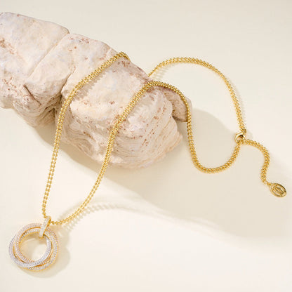 [Love's Uplift]TRINITY LARGE FULL DIAMOND  NECKLACE