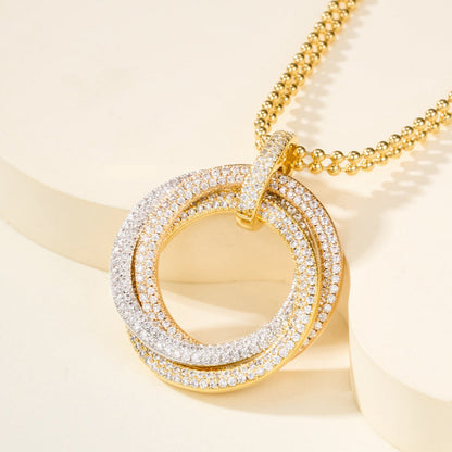 [Love's Uplift]TRINITY LARGE FULL DIAMOND  NECKLACE