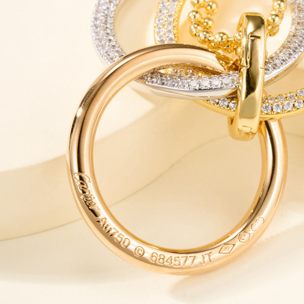 [Love's Uplift]TRINITY LARGE FULL DIAMOND  NECKLACE
