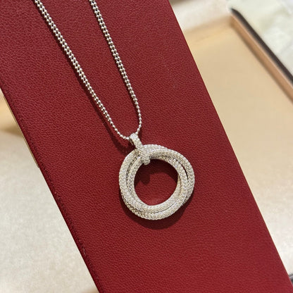 [Love's Uplift]TRINITY LARGE FULL DIAMOND  NECKLACE
