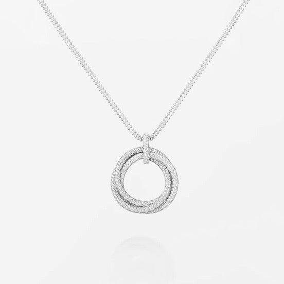 [Love's Uplift]TRINITY LARGE FULL DIAMOND  NECKLACE