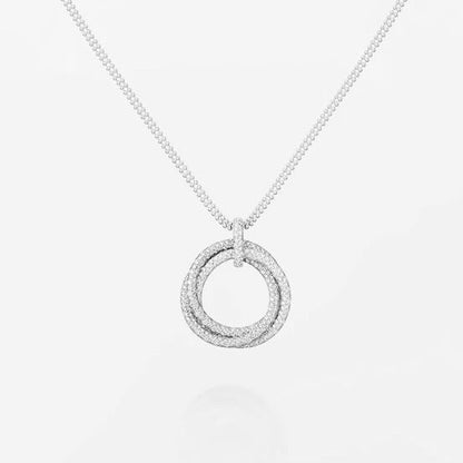 [Love's Uplift]TRINITY LARGE FULL DIAMOND  NECKLACE