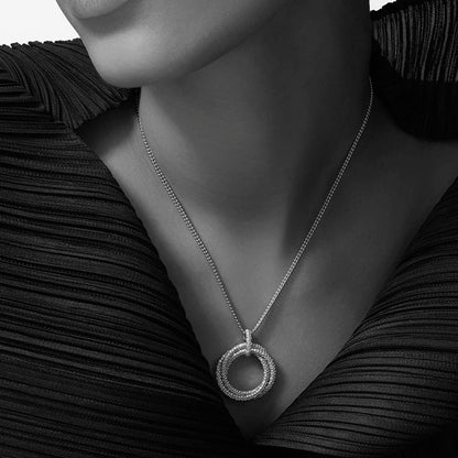 [Love's Uplift]TRINITY LARGE FULL DIAMOND  NECKLACE