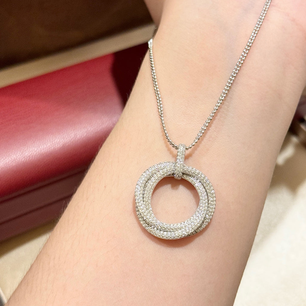 [Love's Uplift]TRINITY LARGE FULL DIAMOND  NECKLACE