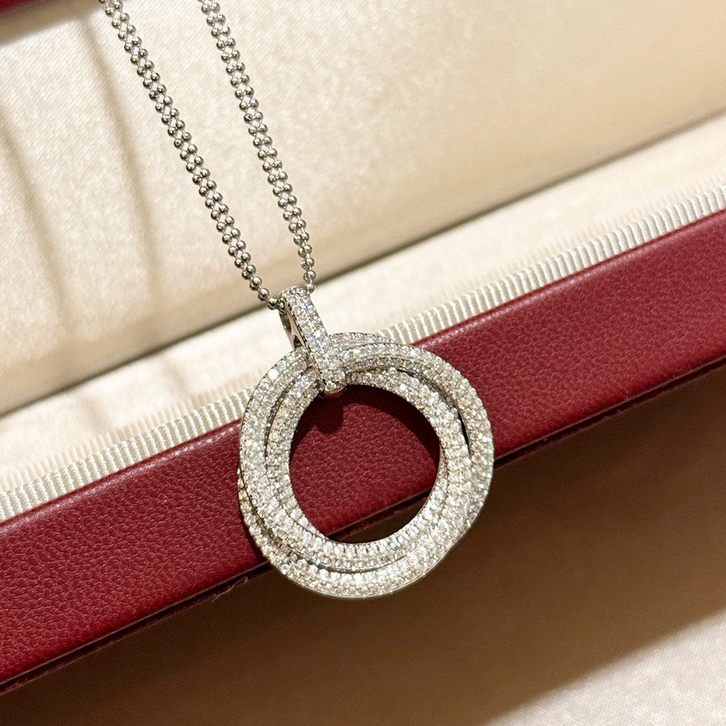 [Love's Uplift]TRINITY LARGE FULL DIAMOND  NECKLACE
