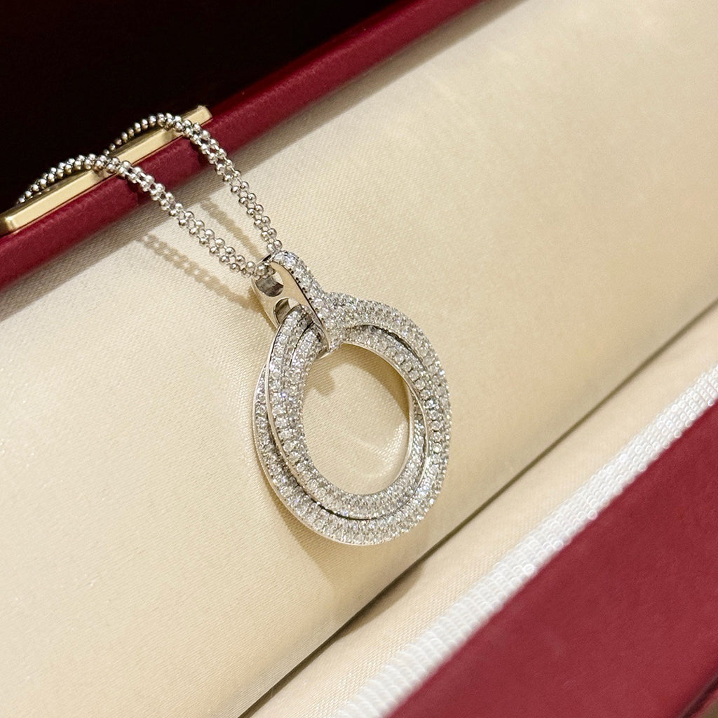 [Love's Uplift]TRINITY LARGE FULL DIAMOND  NECKLACE