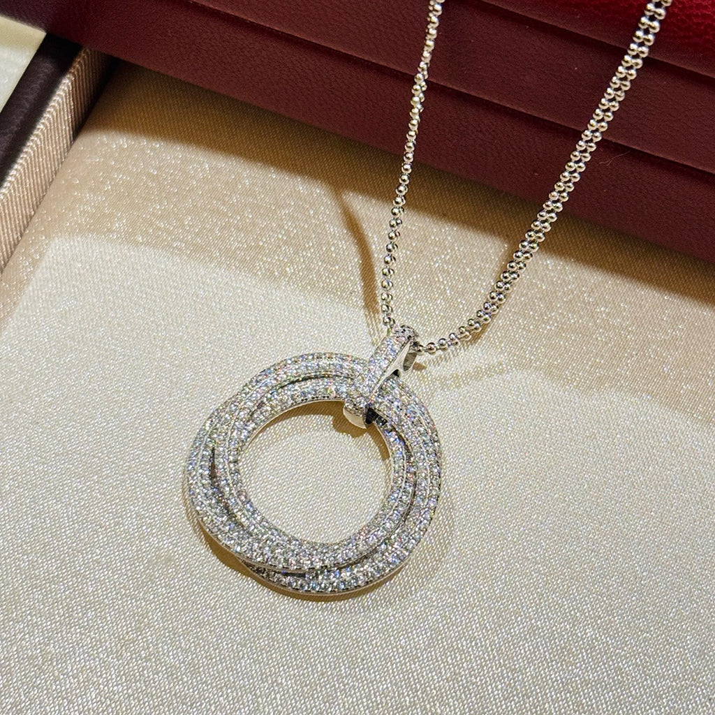 [Love's Uplift]TRINITY LARGE FULL DIAMOND  NECKLACE
