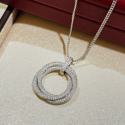 [Love's Uplift]TRINITY LARGE FULL DIAMOND  NECKLACE