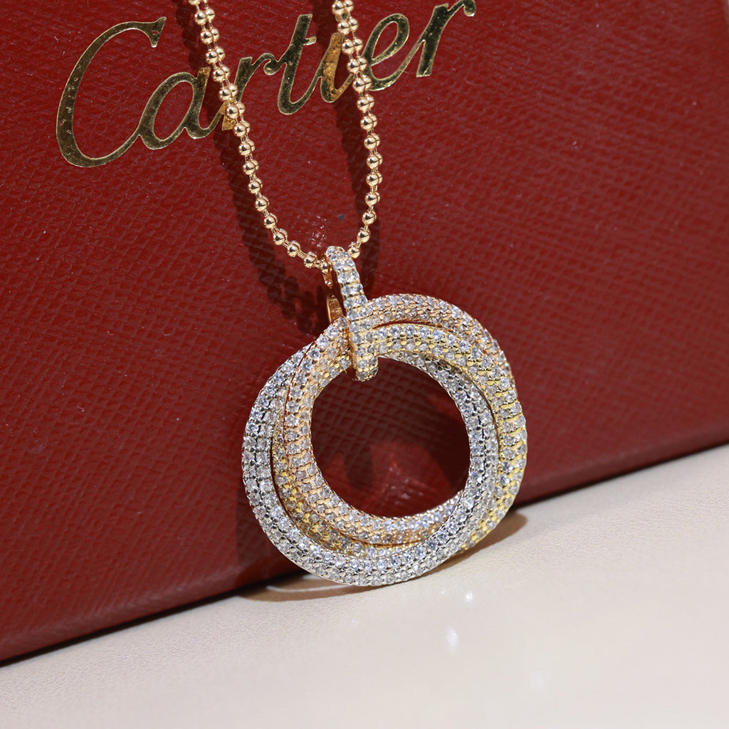 [Love's Uplift]TRINITY LARGE FULL DIAMOND  NECKLACE