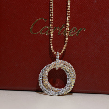 [Love's Uplift]TRINITY LARGE FULL DIAMOND  NECKLACE
