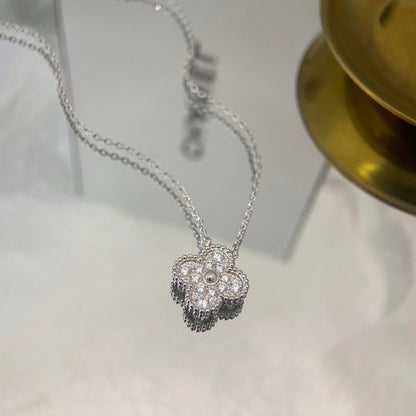 [Love's Uplift]CLOVER 15MM DIAMOND SINGLE FLOWER NECKLACE