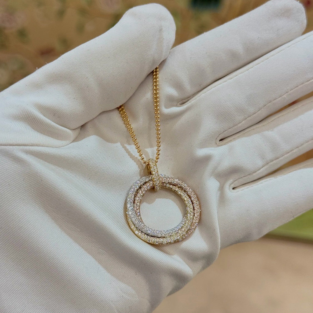 [Love's Uplift]TRINITY LARGE FULL DIAMOND  NECKLACE