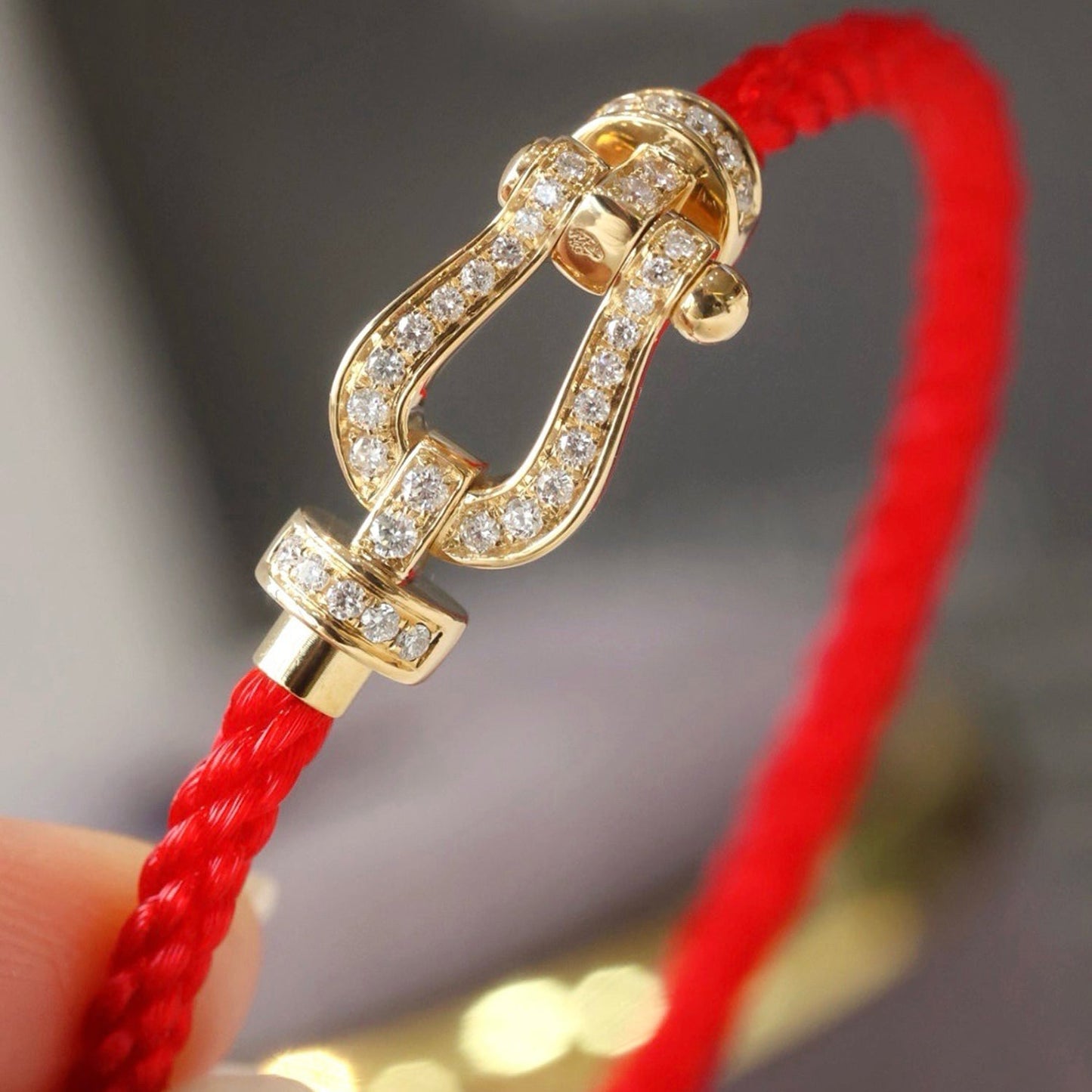 [Love's Uplift]FORCE LARGE HORSESHOE FULL DIAMOND BRACELET SILVER