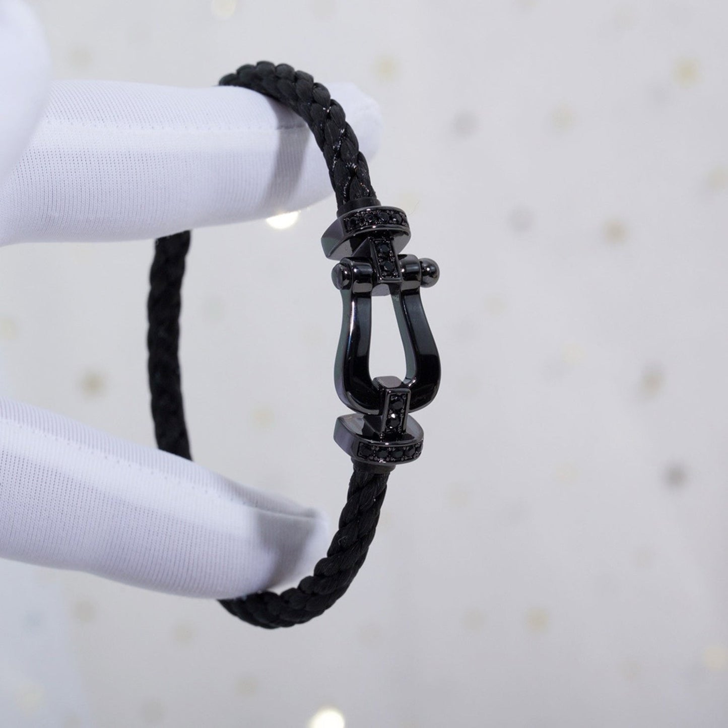[Love's Uplift]FORCE LARGE SERIES HORSESHOE BLACK SAMURAI BRACELET