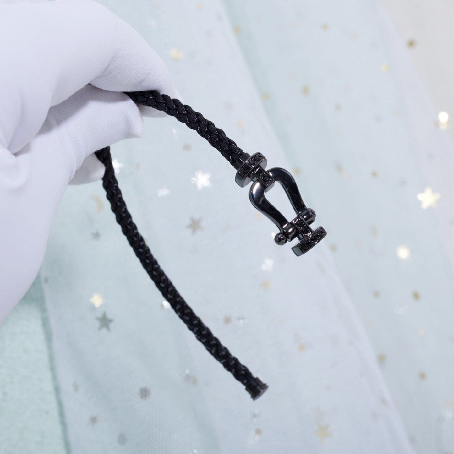 [Love's Uplift]FORCE LARGE SERIES HORSESHOE BLACK SAMURAI BRACELET