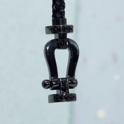 [Love's Uplift]FORCE LARGE SERIES HORSESHOE BLACK SAMURAI BRACELET