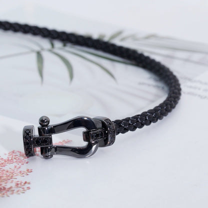 [Love's Uplift]FORCE LARGE SERIES HORSESHOE BLACK SAMURAI BRACELET