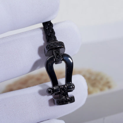 [Love's Uplift]FORCE LARGE SERIES HORSESHOE BLACK SAMURAI BRACELET